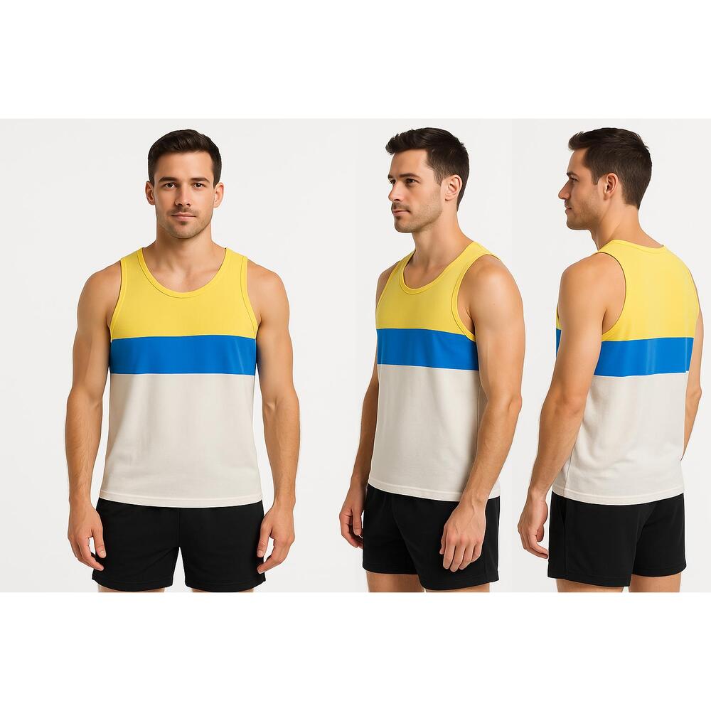 Edgar Ash Tank Top Mens Medium Multicolor Colorblock Sleeveless Casual Gym